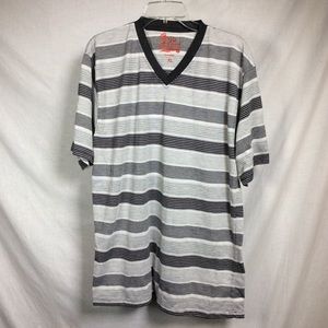 Old Skool Men’s Gray/White Striped T-Shirt, Sz XL